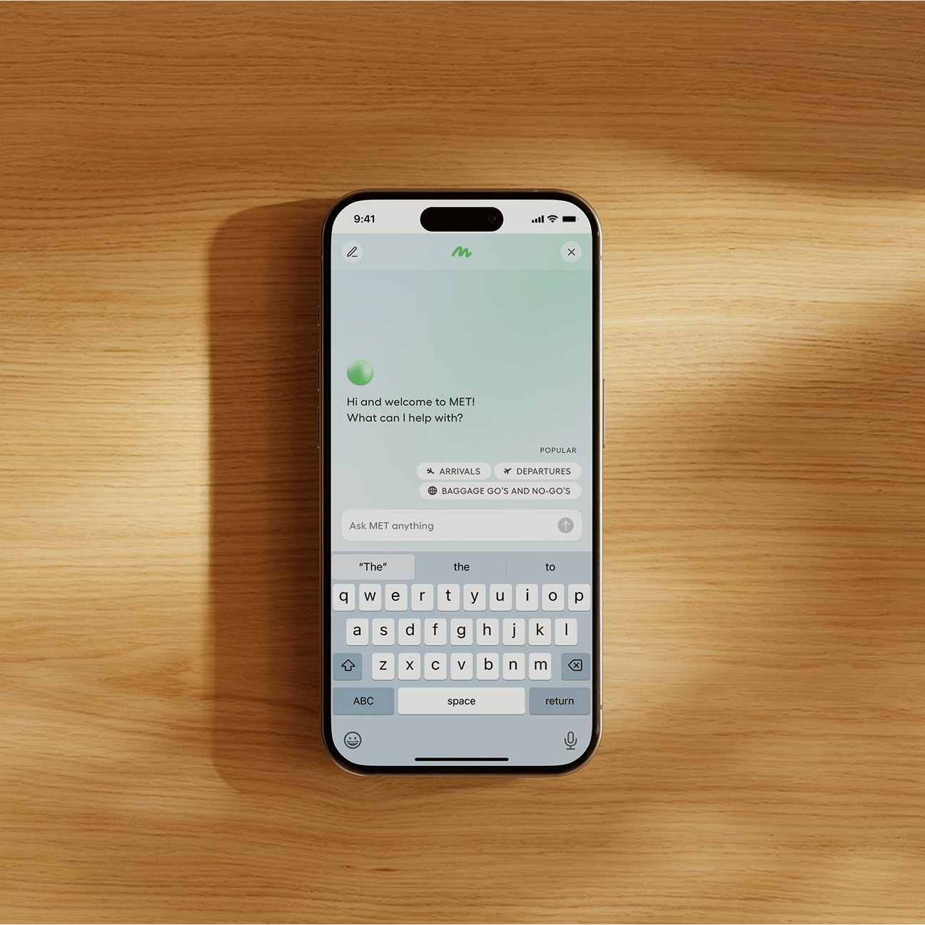 MET AI assistant on a phone